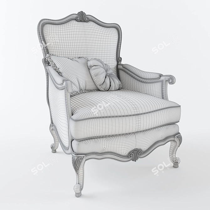 Vintage Louis Style Classic Bergère 3D model image 2