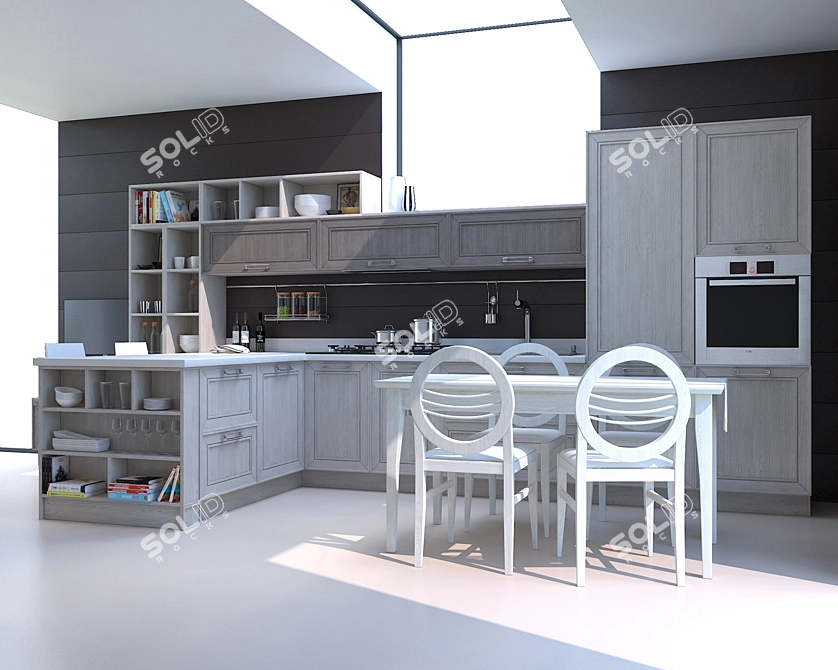 Stosa MAXIM Kitchen - Bosch Oven, Siemens Cooktop, Blanco Sink 3D model image 2