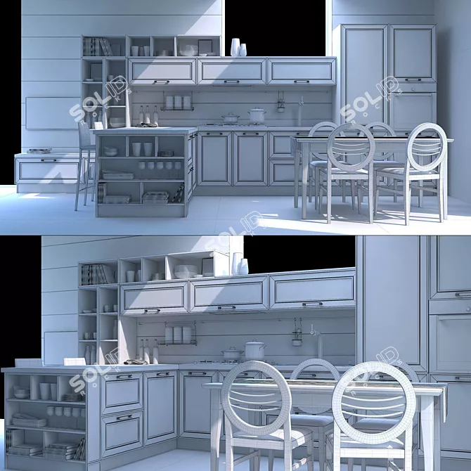 Stosa MAXIM Kitchen - Bosch Oven, Siemens Cooktop, Blanco Sink 3D model image 3