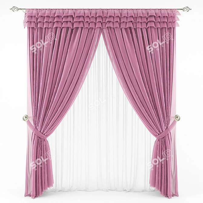 Kids Room Curtains 3D model image 1