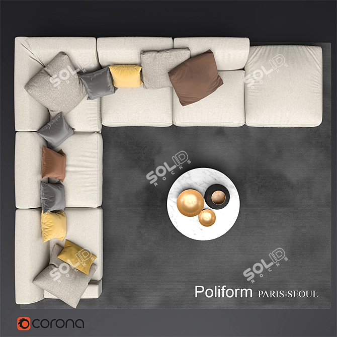 Contemporary Elegance: Poliform Paris-Seoul 3D model image 2