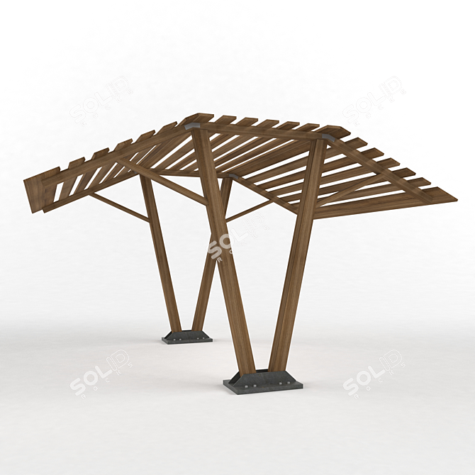 Sturdy Wooden Shed | Steel Anchored | Compact 3D model image 1