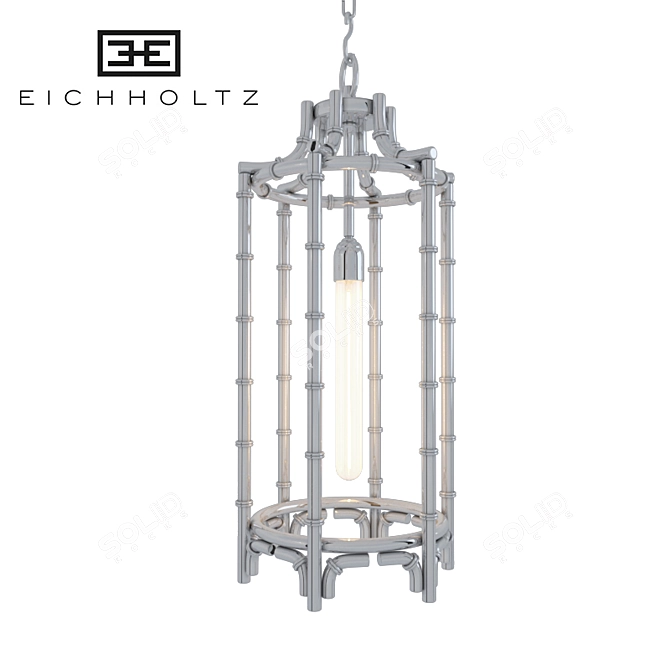 Stainless Steel Lantern Vasco: Polished Elegance 3D model image 1