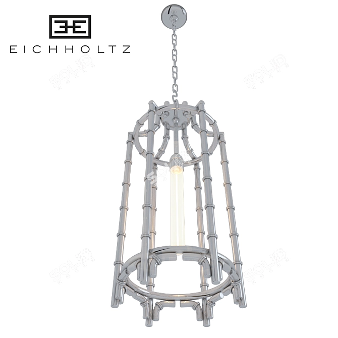 Stainless Steel Lantern Vasco: Polished Elegance 3D model image 2