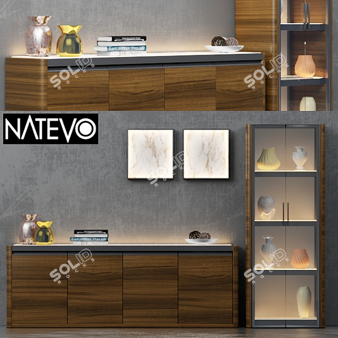 Solida Low Cabinet: Sleek & Stylish Storage 3D model image 1