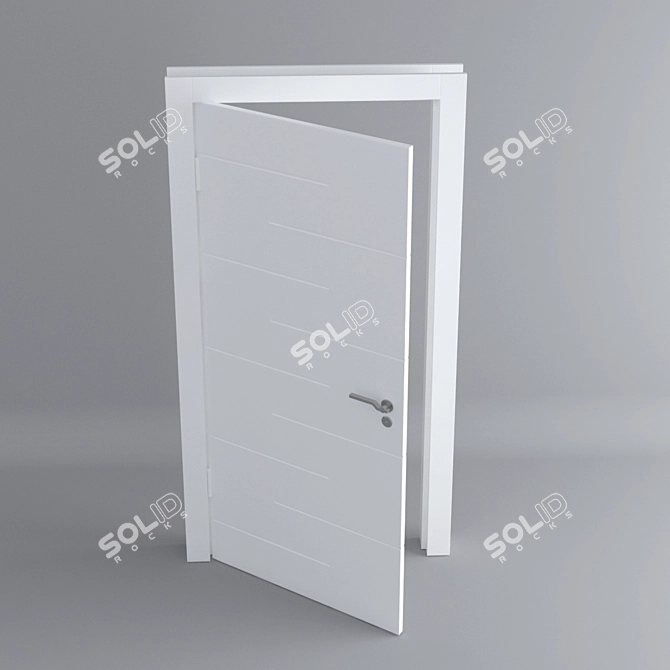 Modern White 3D Door 3D model image 2