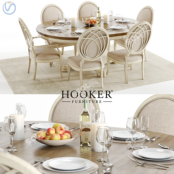 Hooker Sunset Point - Elegant 3D Furniture Set 3D model image 1