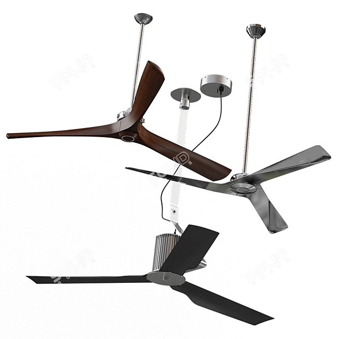 Designer Ventilator Fans (Set of 3) 3D model image 1