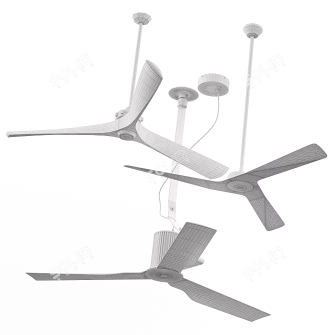 Designer Ventilator Fans (Set of 3) 3D model image 2