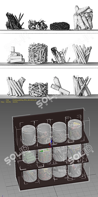 Diamond Accented Wall Decor Set 3D model image 3