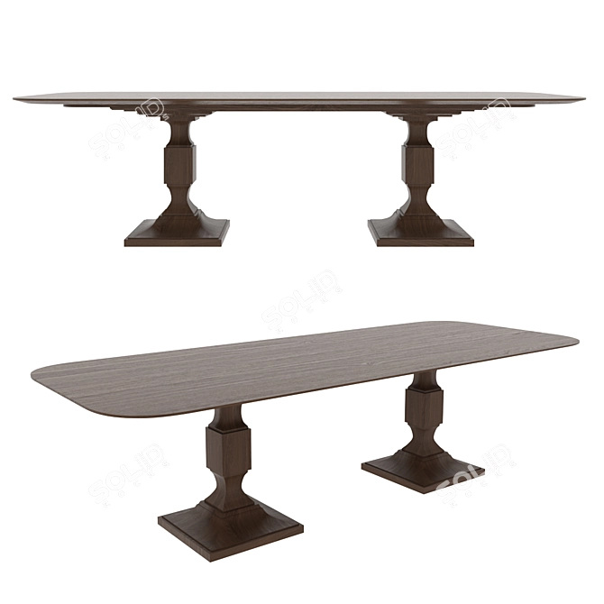 Sleek Haven Dining Table 3D model image 1