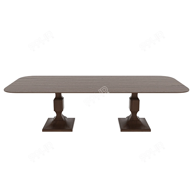 Sleek Haven Dining Table 3D model image 2