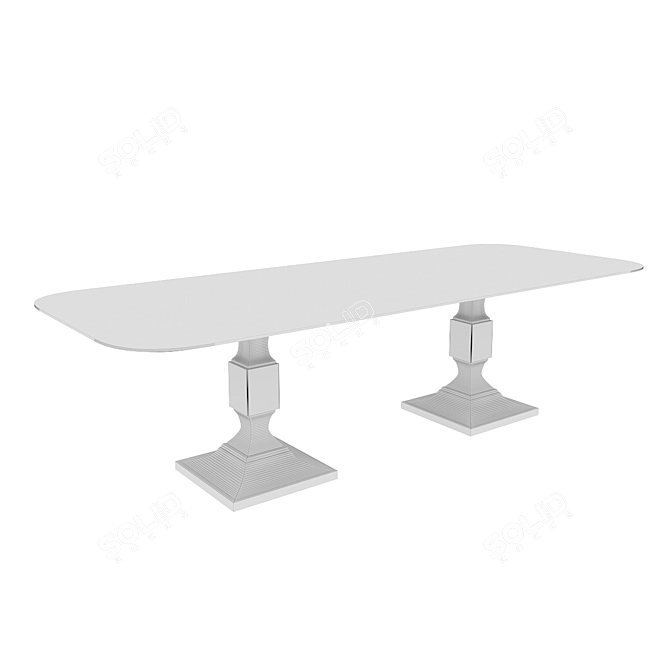 Sleek Haven Dining Table 3D model image 3