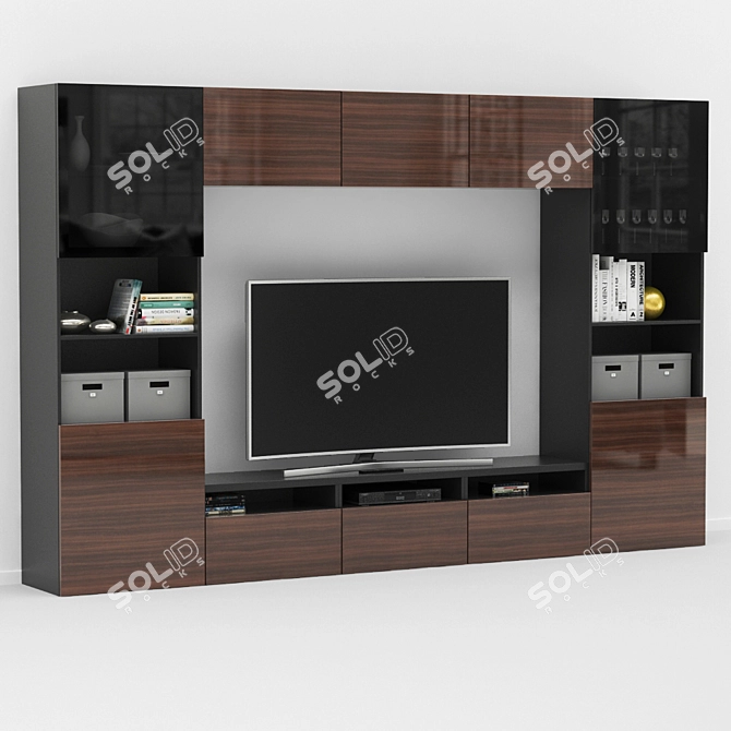 Sleek Ikea BESTA TV Stand 3D model image 2