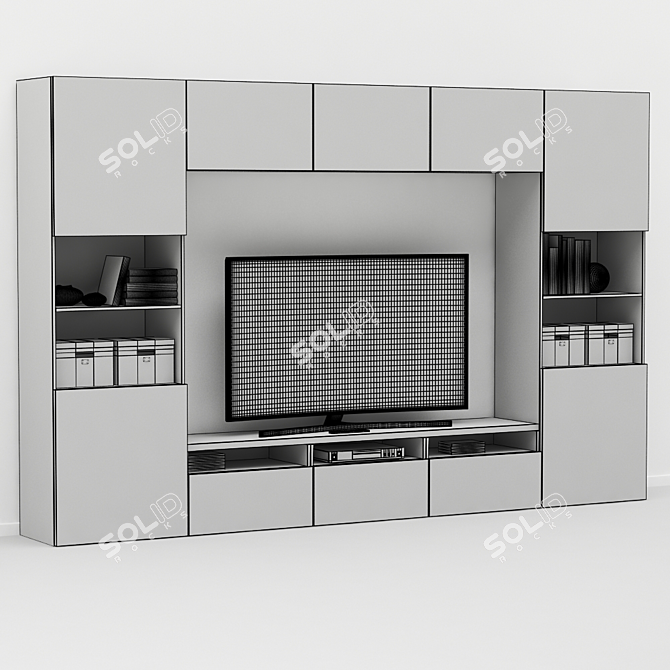 Sleek Ikea BESTA TV Stand 3D model image 3