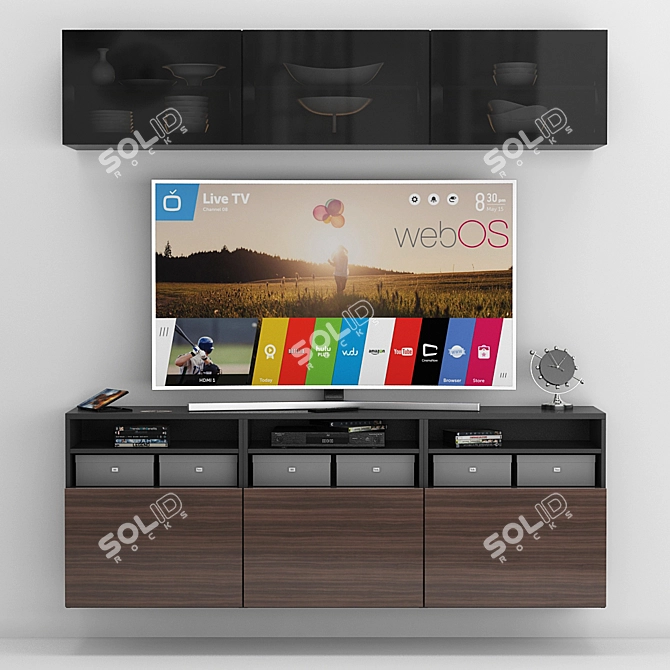 Minimalist Modern TV Stand by IKEA 3D model image 1