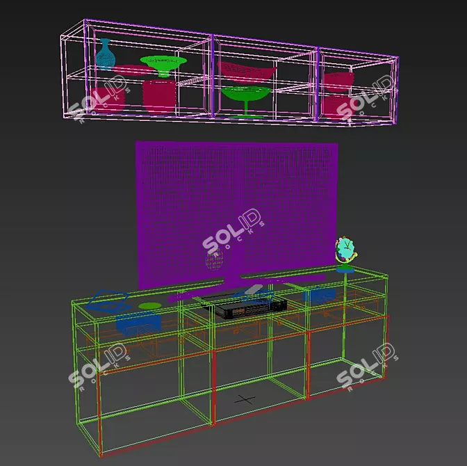 Minimalist Modern TV Stand by IKEA 3D model image 3