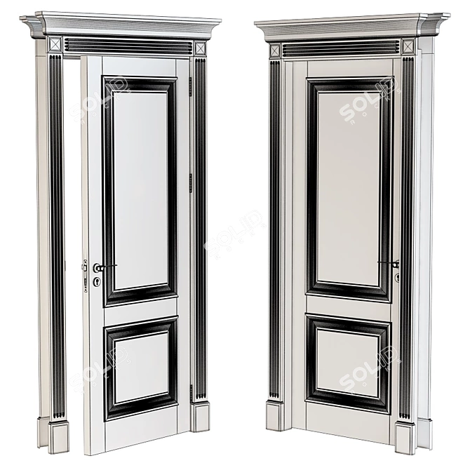 Elegant Entrances: Classic Door 3D model image 2