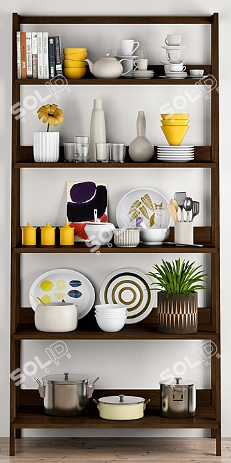 Elegant Kitchen Wall Decor 3D model image 3