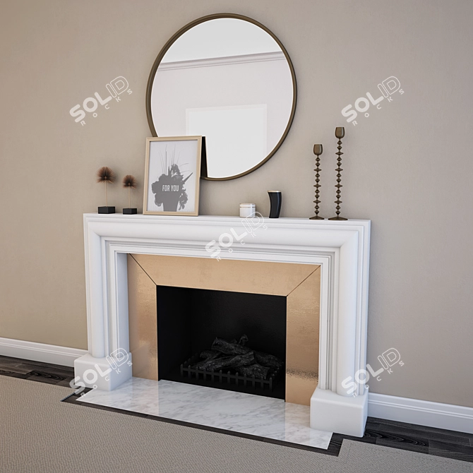 Decorative Fireplace Set 3D model image 1