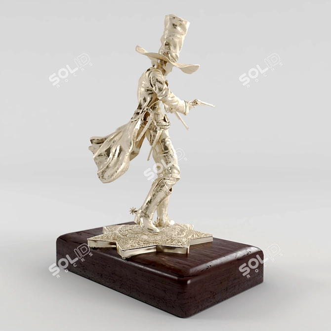 Western Gunslinger Paperweight 3D model image 2