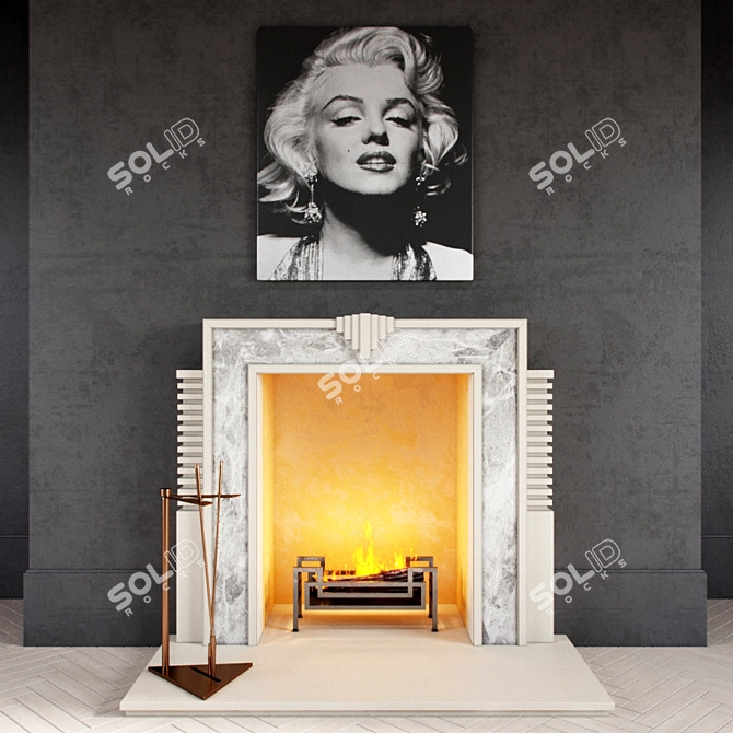 Hulanicki Art Deco Fireplace 3D model image 1