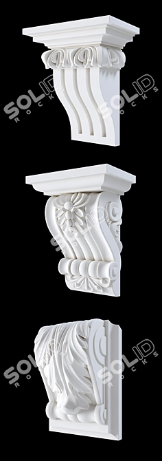 Elegant Decor Brackets 3D model image 2