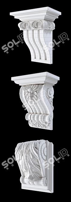 Elegant Decor Brackets 3D model image 3