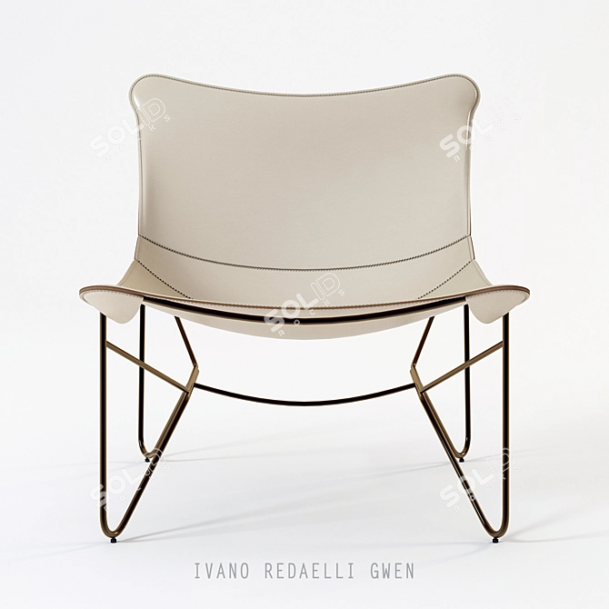 Elegant Gwen Armchair: Design and Comfort 3D model image 1