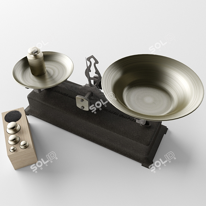 Vintage Weight Scale Kit 3D model image 2