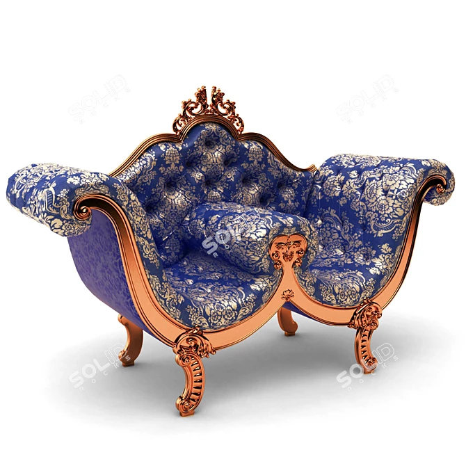 Elegant Vintage Armchair 3D model image 1