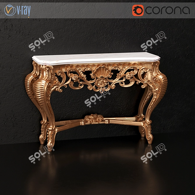 Elegant Silik Console 3D model image 1