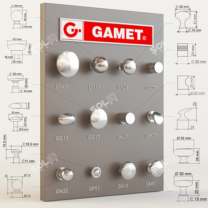 Sleek Game Knobs 3D model image 1