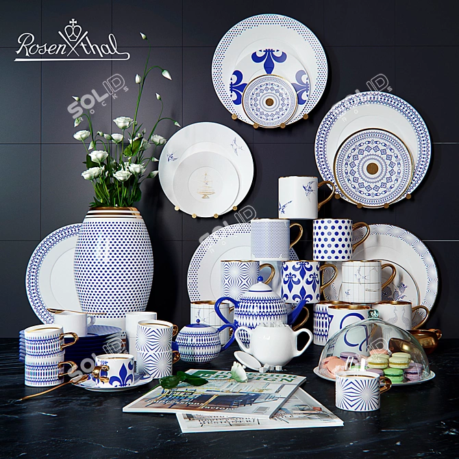 Elegant Porcelain Set by Rosenthal 3D model image 1