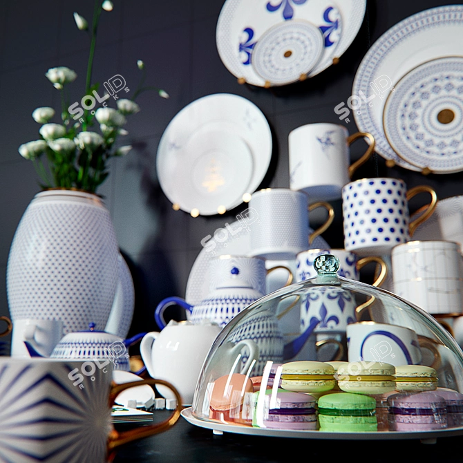 Elegant Porcelain Set by Rosenthal 3D model image 2