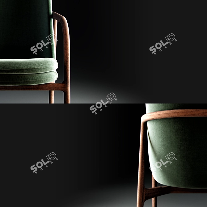 Elegant Neva Lounge Armchair 3D model image 2