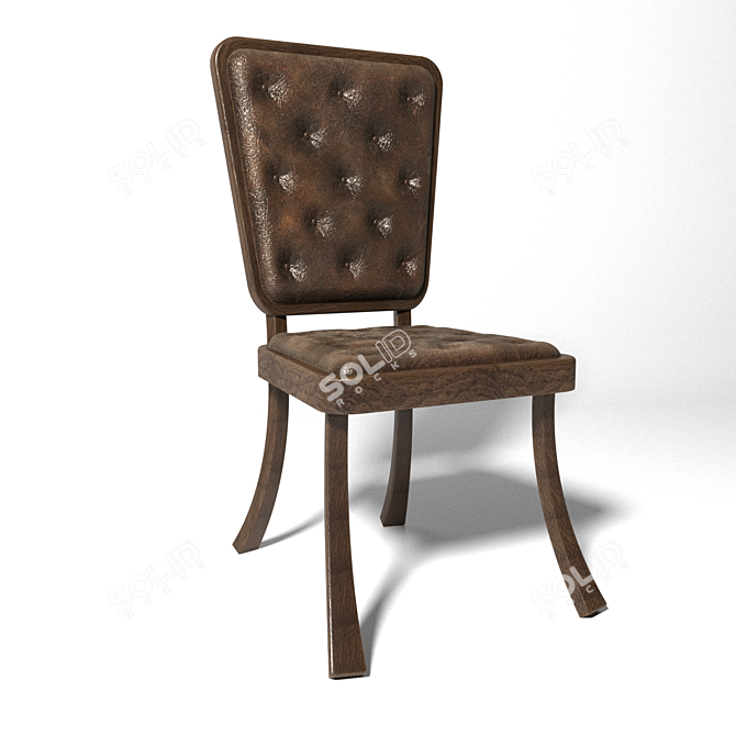Title: Leather Cushion Chair 3D model image 1