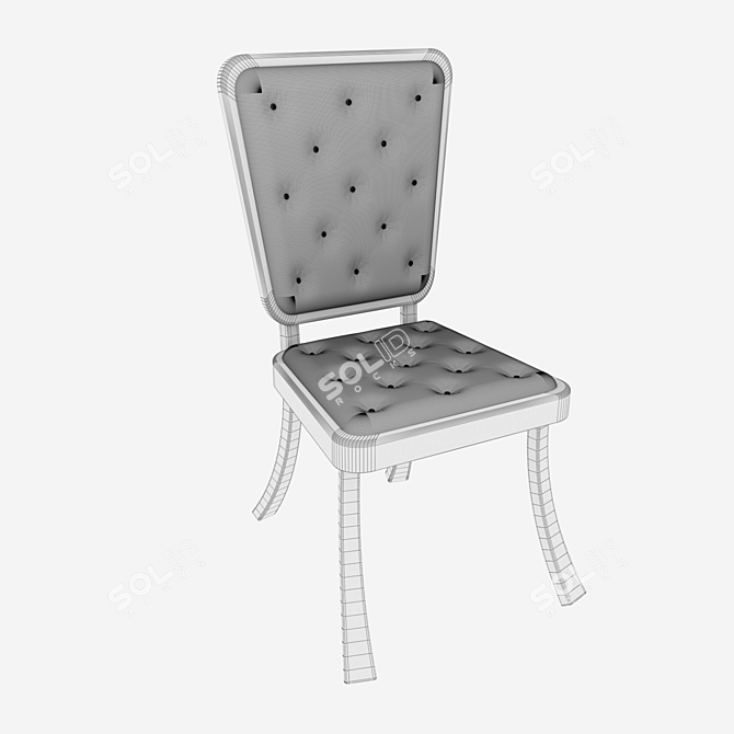 Title: Leather Cushion Chair 3D model image 2