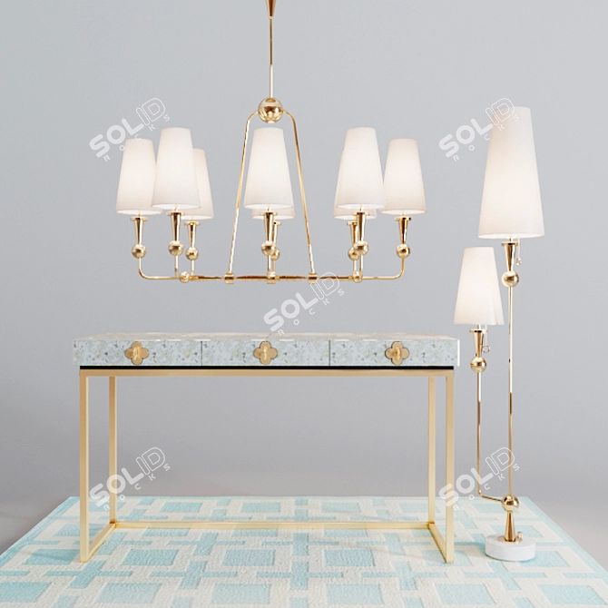 Delphine Vanity Table 3D model image 1