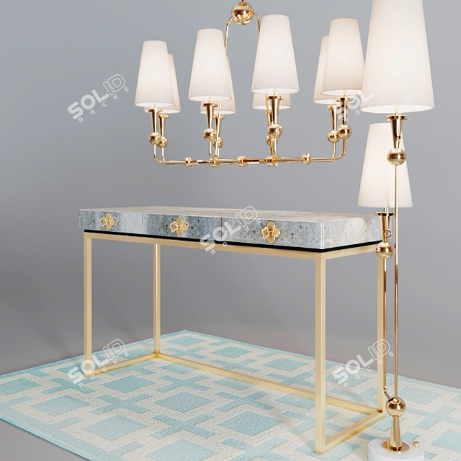 Delphine Vanity Table 3D model image 2