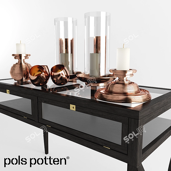 Copper Elegance: Decor Set by Pols Potten 3D model image 2