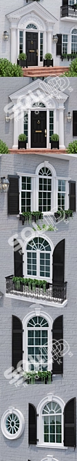 English Classic Windows & Doors 3D model image 2