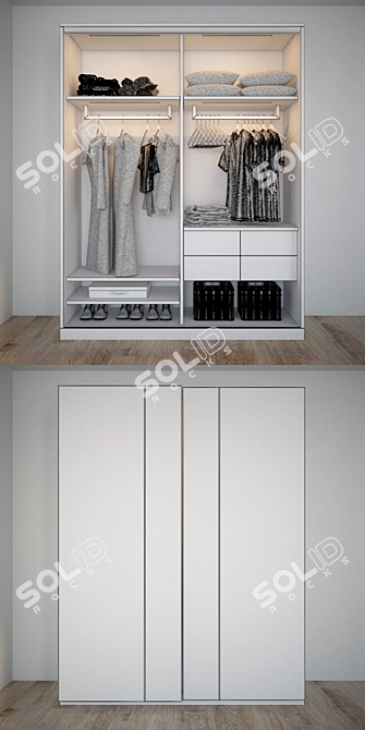 Mebelux Legerro Wardrobe: Stylish Storage Solution 3D model image 3