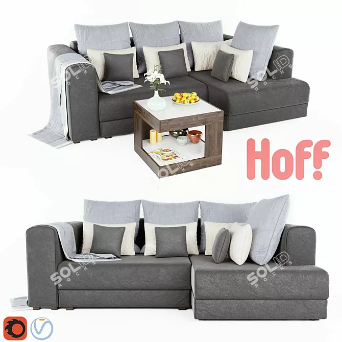 Elegant Hoff Medison Sofa 3D model image 1