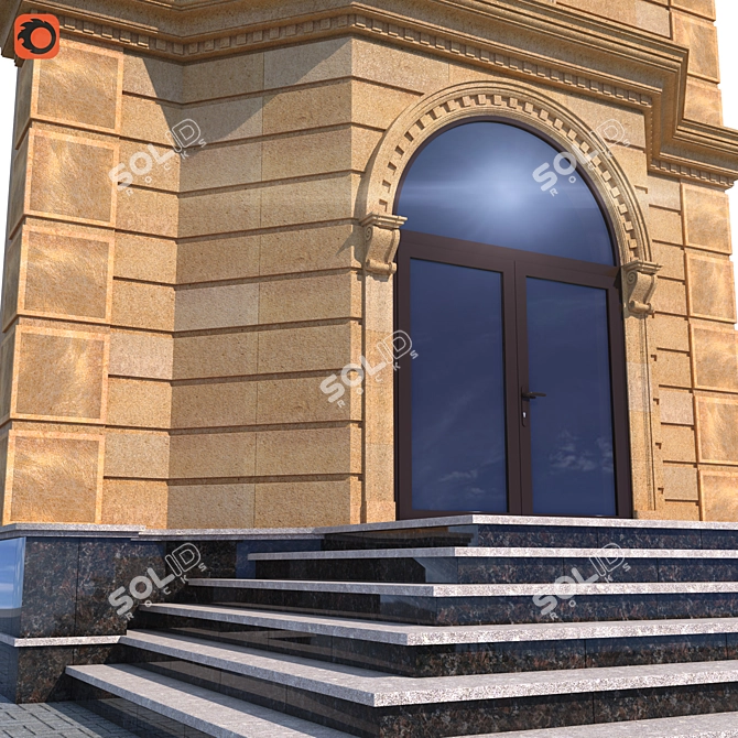 Classic Style Building Facade Kit 3D model image 2