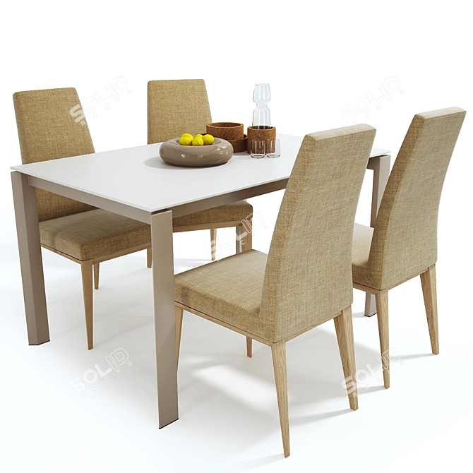 Elegant Calligaris Dining Set 3D model image 1