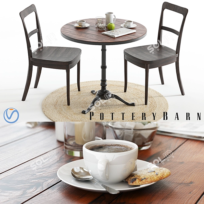 Pottery Barn Rae Cline: 3D Set with Tableware 3D model image 1