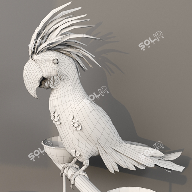 Title: Exotic Black Cockatoo: A Rare Pet with Unique Charms 3D model image 3