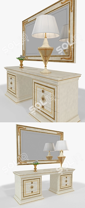 Elegant Neoclassic Toilet Set 3D model image 2