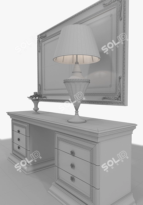 Elegant Neoclassic Toilet Set 3D model image 3